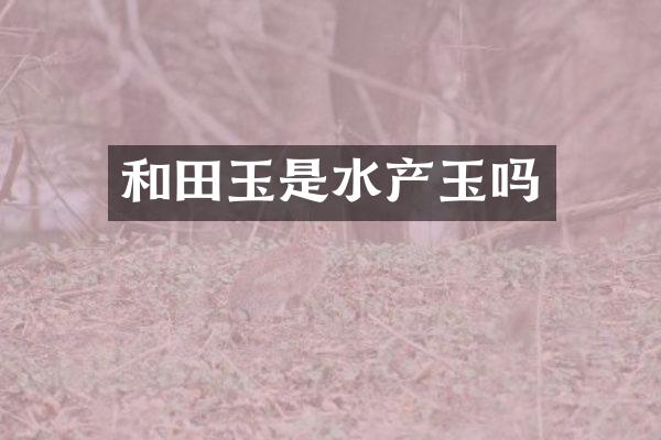 和田玉是水产玉吗