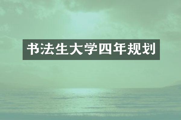 书法生大学四年规划