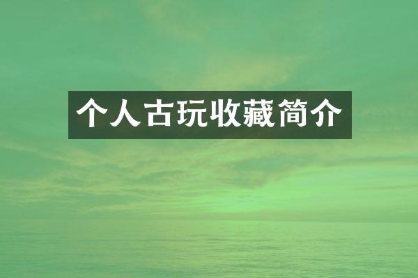 个人古玩收藏简介