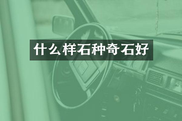 什么样石种奇石好