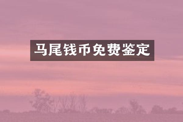 马尾钱币免费鉴定