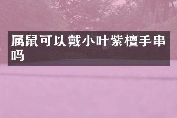 属鼠可以戴小叶紫檀手串吗