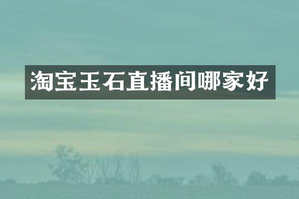 淘宝玉石直播间哪家好