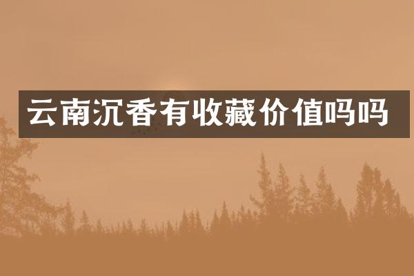 云南沉香有收藏价值吗吗