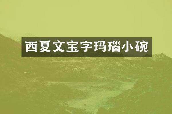 西夏文宝字玛瑙小碗