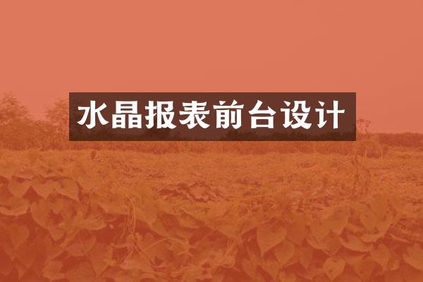 水晶报表前台设计