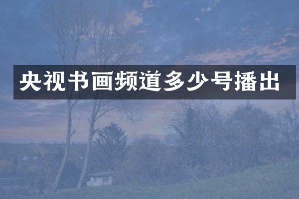 央视书画频道多少号播出