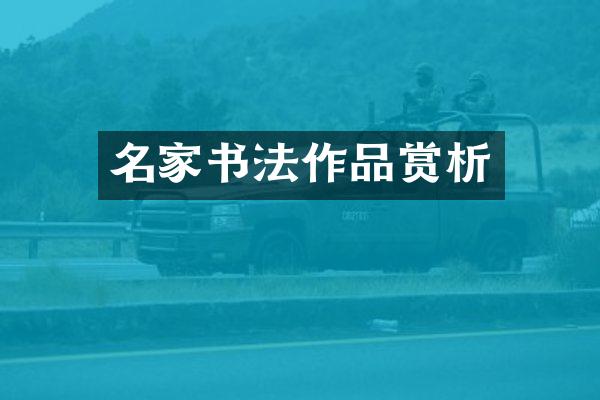 名家书法作品赏析