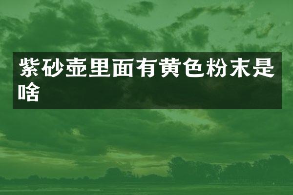 紫砂壶里面有黄色粉末是啥