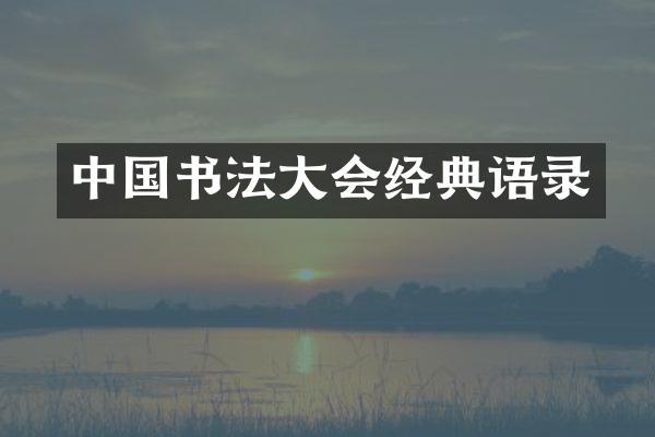 中国书法大会经典语录