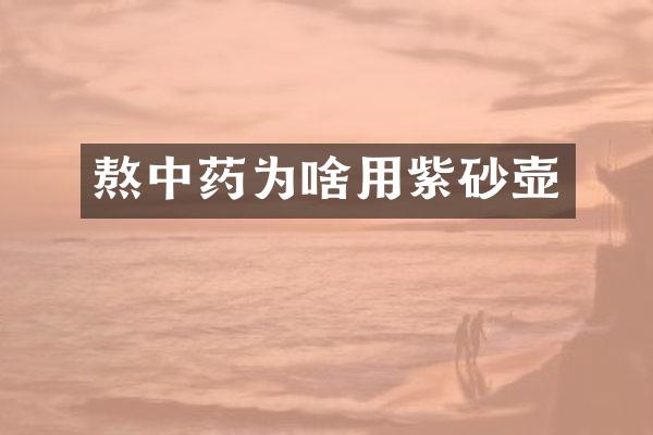 熬中药为啥用紫砂壶