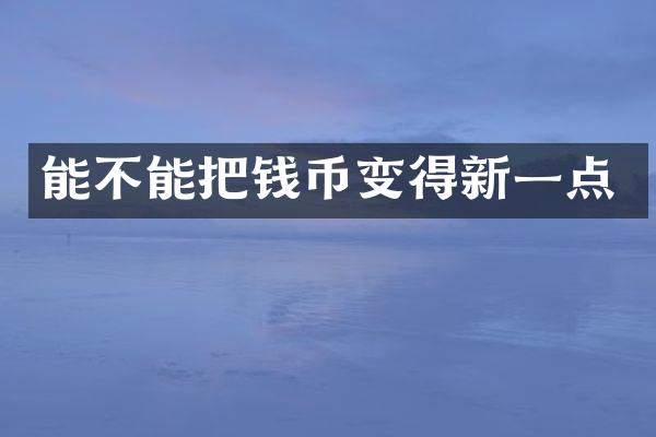 能不能把钱币变得新一点
