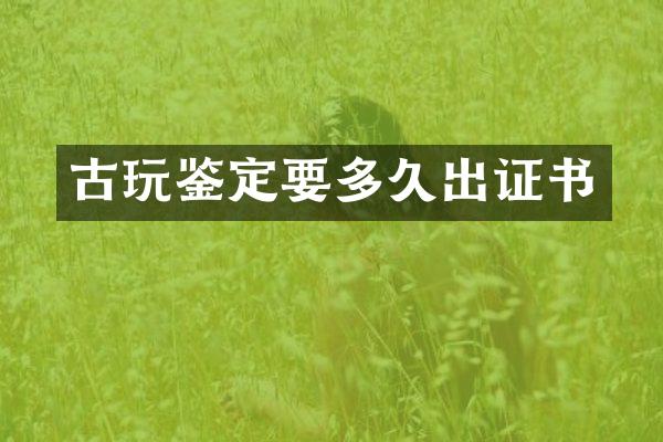 古玩鉴定要多久出证书