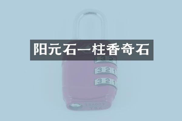 阳元石一柱香奇石