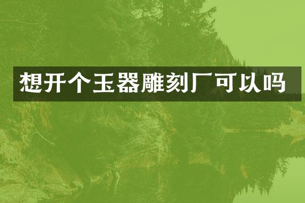 想开个玉器雕刻厂可以吗