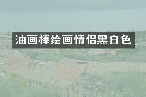 油画棒绘画情侣黑白色