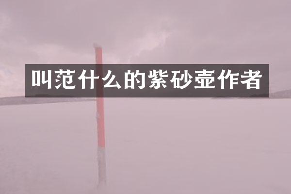 叫范什么的紫砂壶作者