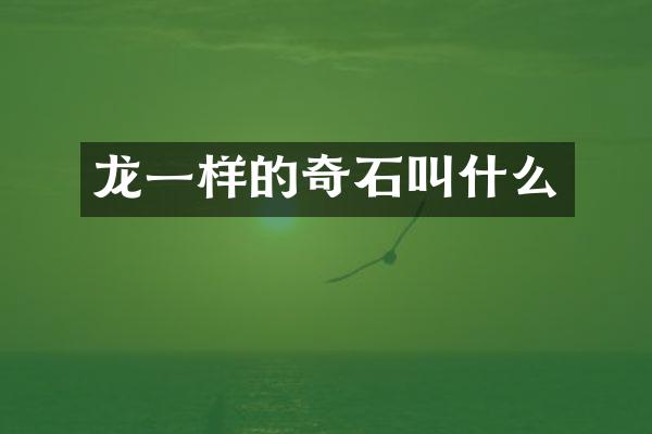 龙一样的奇石叫什么