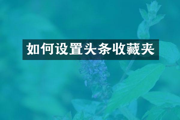 如何设置头条收藏夹