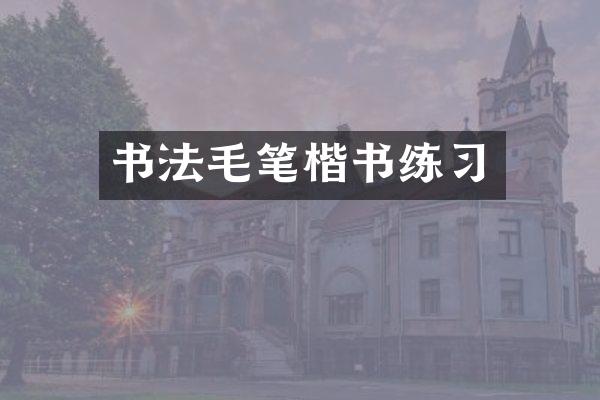 书法毛笔楷书练习