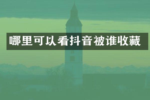 哪里可以看抖音被谁收藏