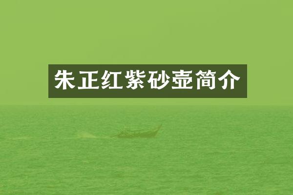 朱正红紫砂壶简介