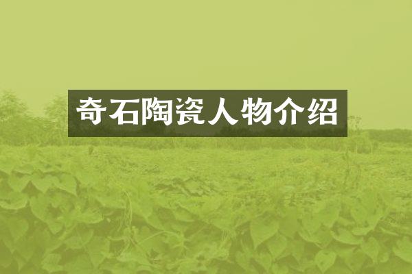 奇石陶瓷人物介绍