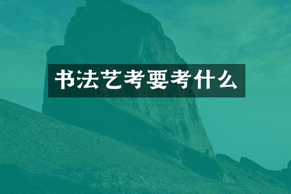书法艺考要考什么