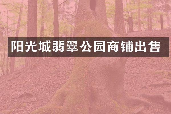 阳光城翡翠公园商铺出售