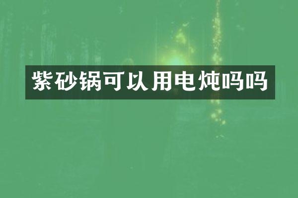 紫砂锅可以用电炖吗吗