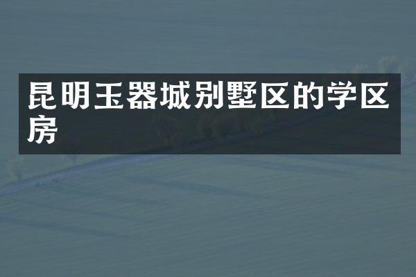 昆明玉器城别墅区的学区房