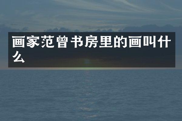 画家范曾书房里的画叫什么