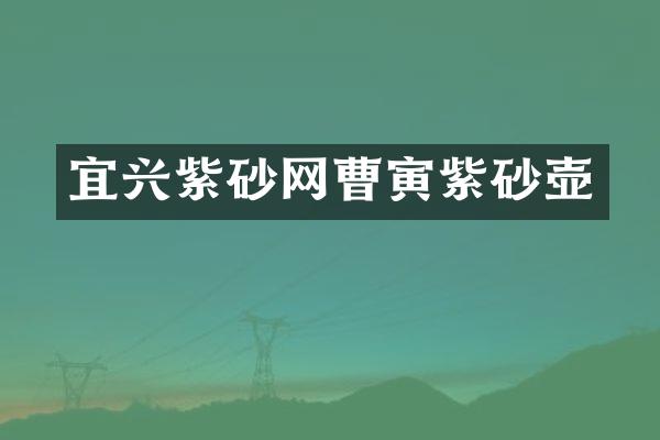 宜兴紫砂网曹寅紫砂壶
