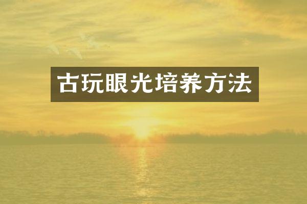 古玩眼光培养方法