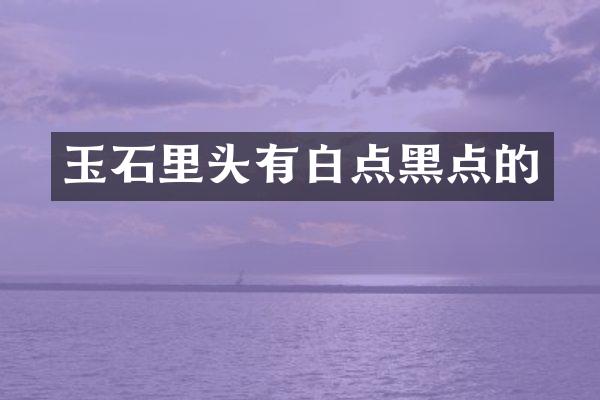 玉石里头有白点黑点的