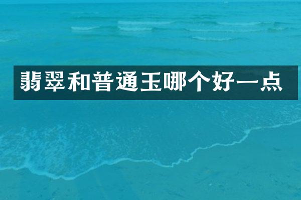 翡翠和普通玉哪个好一点