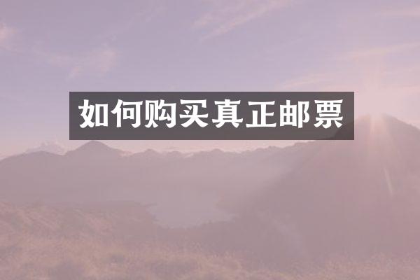 如何购买真正邮票
