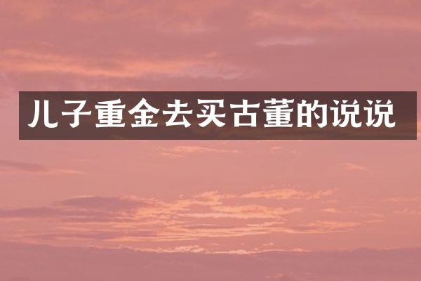儿子重金去买古董的说说