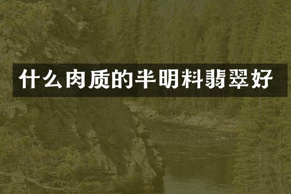 什么肉质的半明料翡翠好