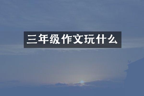 三年级作文玩什么