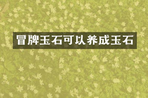 冒牌玉石可以养成玉石