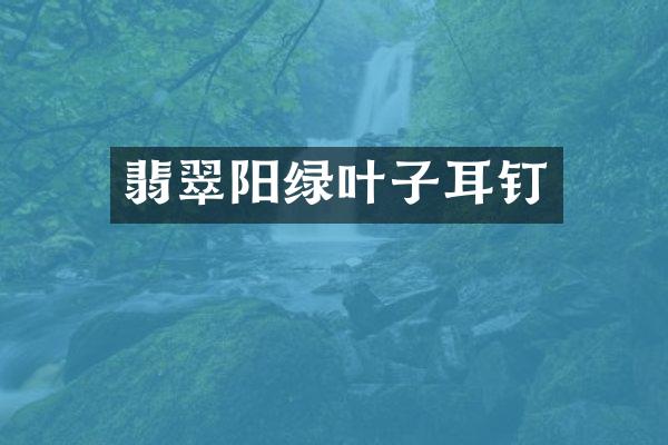 翡翠阳绿叶子耳钉