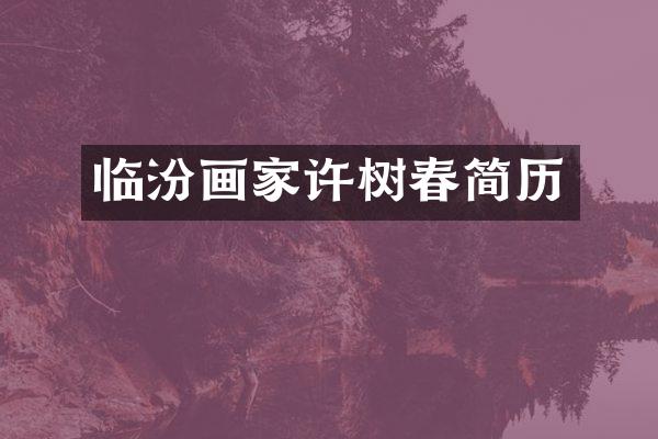 临汾画家许树春简历