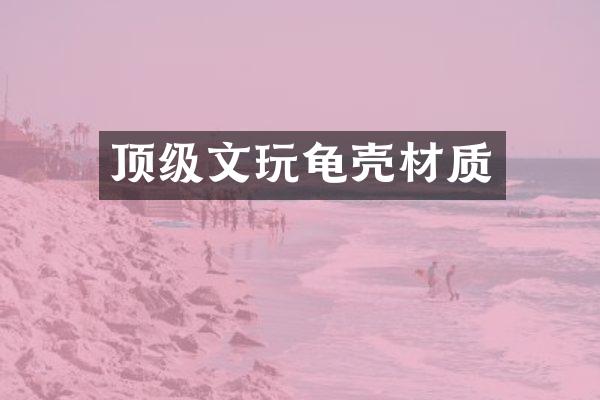 顶级文玩龟壳材质