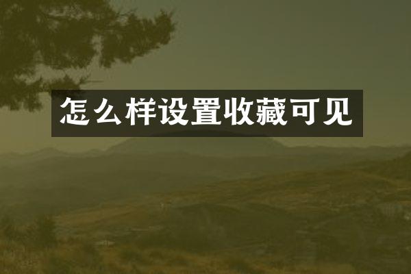 怎么样设置收藏可见