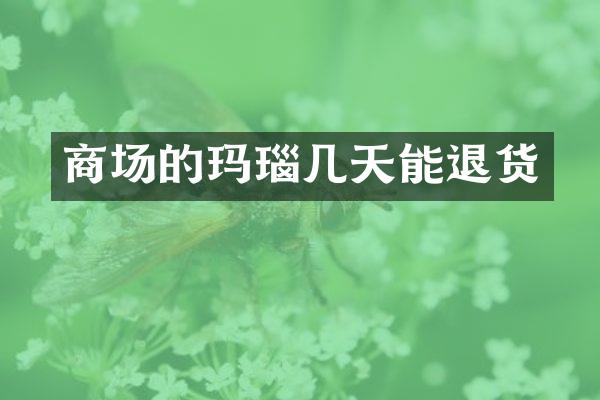 商场的玛瑙几天能退货