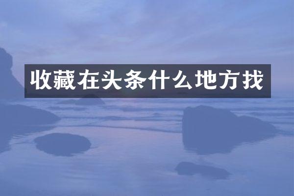 收藏在头条什么地方找