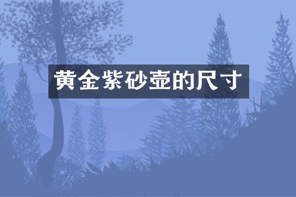黄金紫砂壶的尺寸