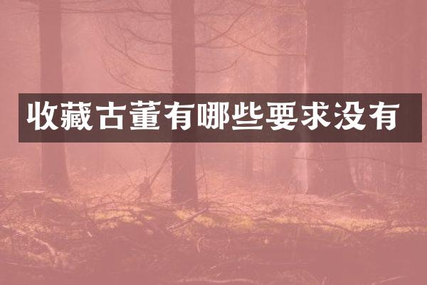 收藏古董有哪些要求没有