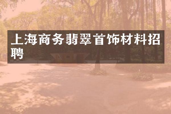 上海商务翡翠首饰材料招聘